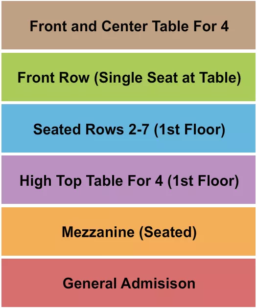 GA MEZZ RESERVED ROWS Seating Map Seating Chart
