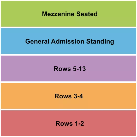 ROWS STANDING MEZZ Seating Map Seating Chart