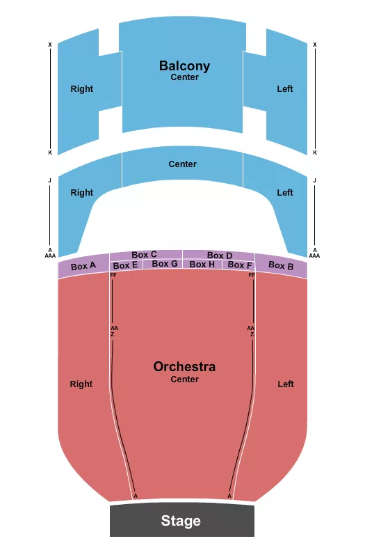 VICTORY THEATRE IN ENDSTAGE 2 Seating Map Seating Chart