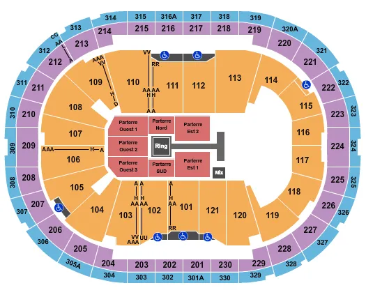 WWE Seating Map Seating Chart
