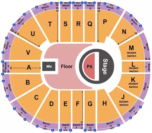 5 SECONDS OF SUMMER Seating Map Seating Chart