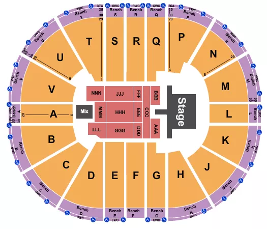 BRYAN ADAMS Seating Map Seating Chart