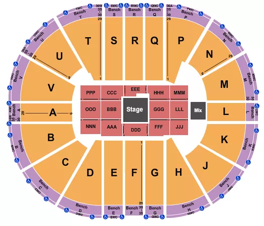 CENTER STAGE 1 Seating Map Seating Chart