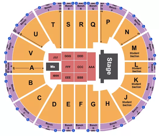 ENDSTAGE 8 Seating Map Seating Chart