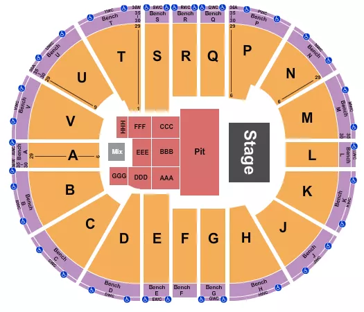 ENDSTAGE GA PIT Seating Map Seating Chart