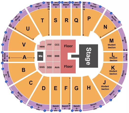 ENDSTAGE GA PIT W CATWALK Seating Map Seating Chart