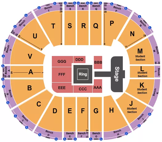 WRESTLING Seating Map Seating Chart
