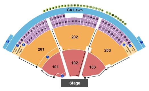 END STAGE Seating Map Seating Chart