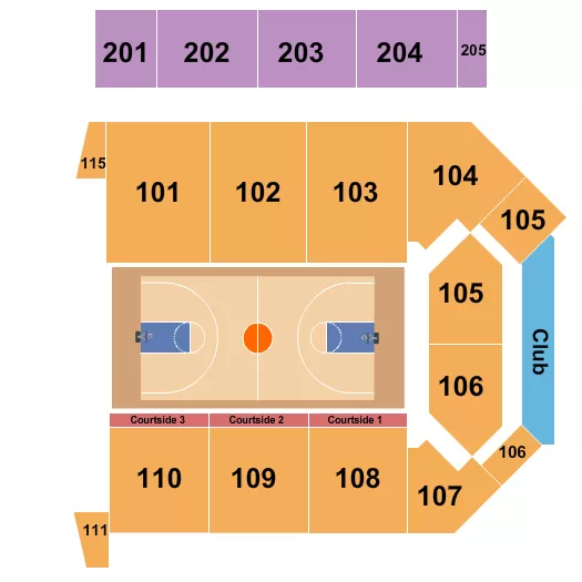 VIRGINIA STATE UNIVERSITY MULTI PURPOSE CENTER BASKETBALL 2 Seating Map Seating Chart