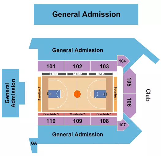 VIRGINIA STATE UNIVERSITY MULTI PURPOSE CENTER BASKETBALL 3 Seating Map Seating Chart