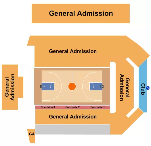VIRGINIA STATE UNIVERSITY MULTI PURPOSE CENTER BASKETBALL Seating Map Seating Chart