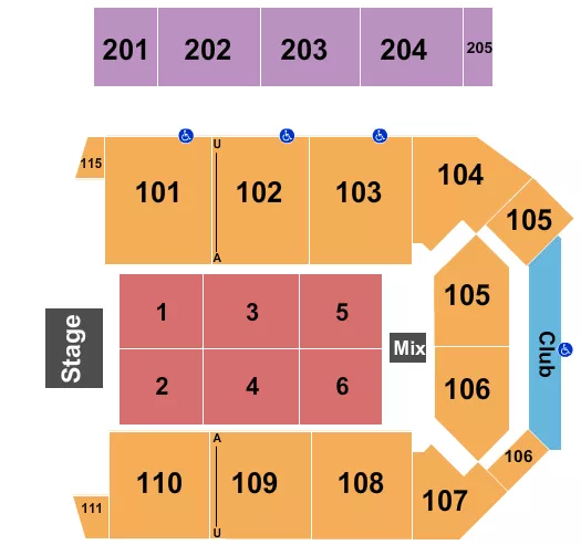 VIRGINIA STATE UNIVERSITY MULTI PURPOSE CENTER ENDSTAGE 4 Seating Map Seating Chart