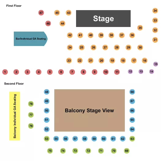 ENDSTAGE TABLES Seating Map Seating Chart