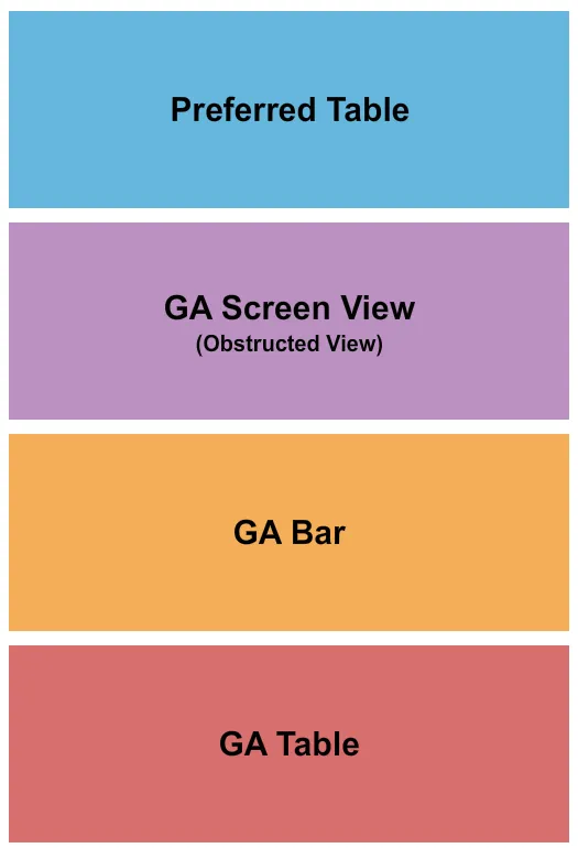 GA TABLES BAR Seating Map Seating Chart