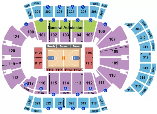 BASKETBALL ASUN Seating Map Seating Chart