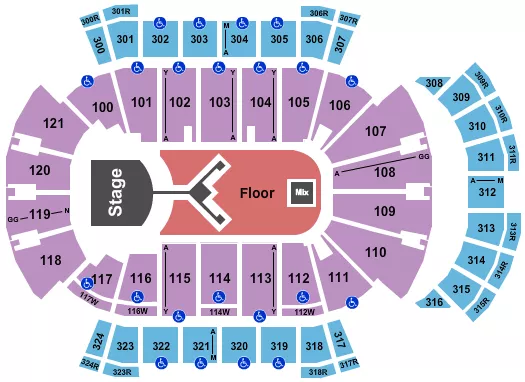 SHINEDOWN Seating Map Seating Chart