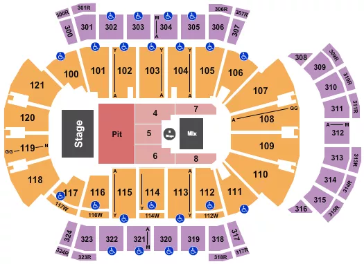 TYLER CHILDERS Seating Map Seating Chart