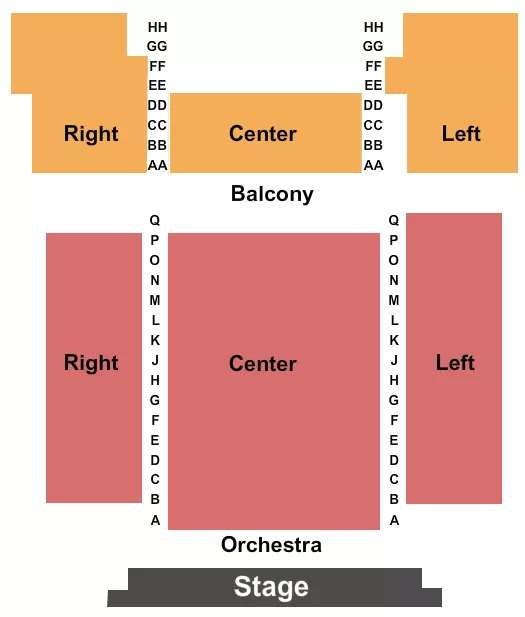 END STAGE Seating Map Seating Chart