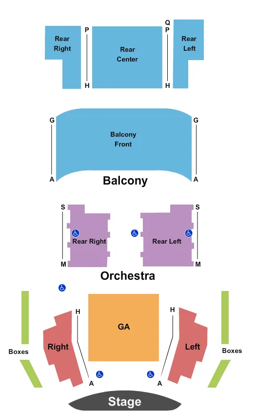 ENDSTAGE CENTER GA Seating Map Seating Chart