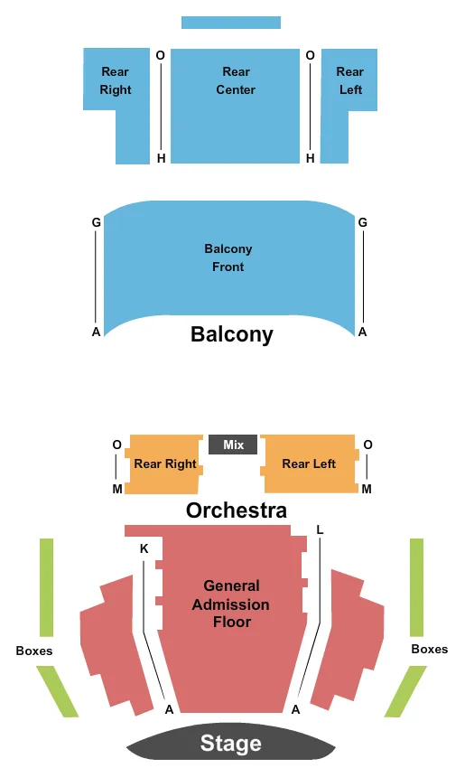 YACHT ROCK REVUE Seating Map Seating Chart
