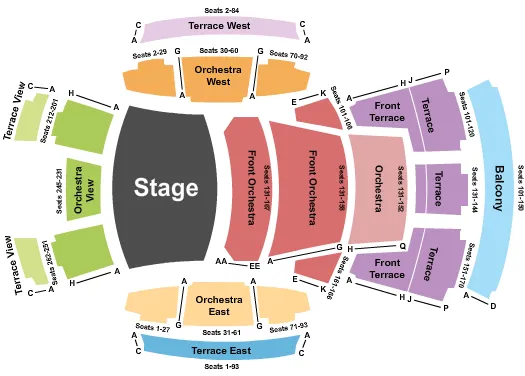 END STAGE Seating Map Seating Chart