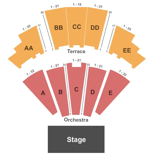END STAGE Seating Map Seating Chart