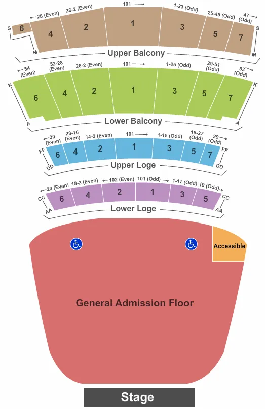 GA FLOOR Seating Map Seating Chart