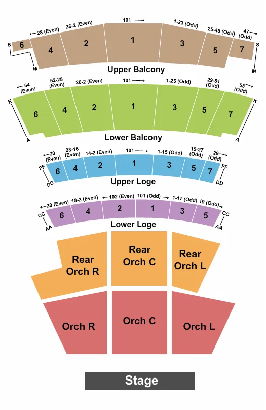 ENDSTAGE FULL RSV Seating Map Seating Chart