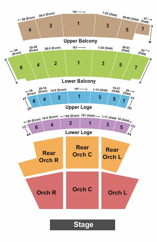 ENDSTAGE 2 Seating Map Seating Chart