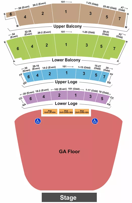 GA FLR RESERVED ORC Seating Map Seating Chart