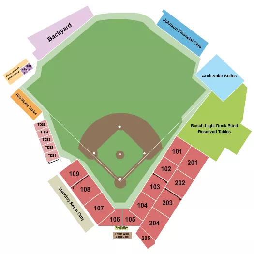 WARNER PARK WI SOFTBALL Seating Map Seating Chart