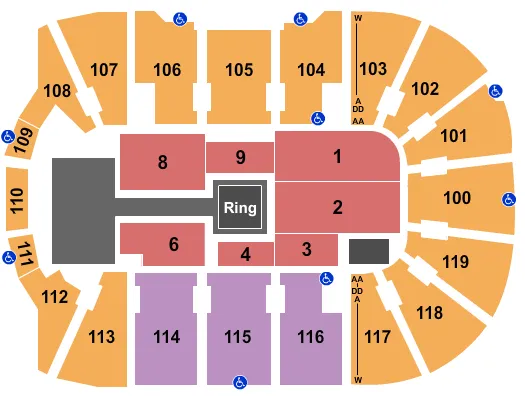 AEW Seating Map Seating Chart