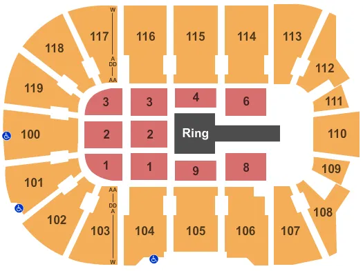 WWE Seating Map Seating Chart