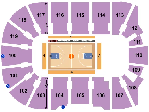 HARLEM GLOBETROTTERS Seating Map Seating Chart