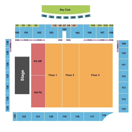 JAKE OWEN Seating Map Seating Chart