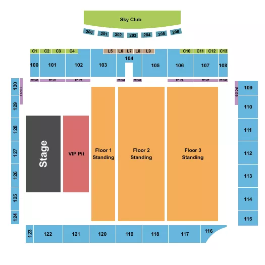 JONAS BROTHERS Seating Map Seating Chart
