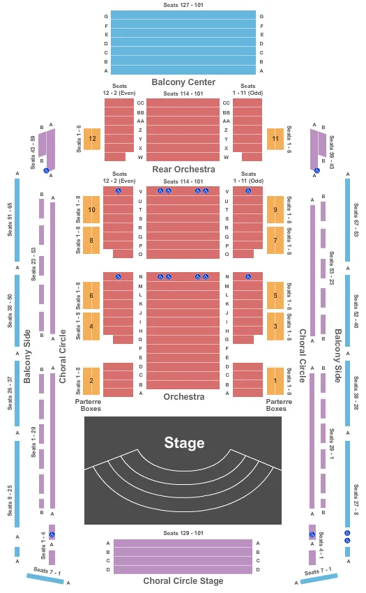 END STAGE Seating Map Seating Chart