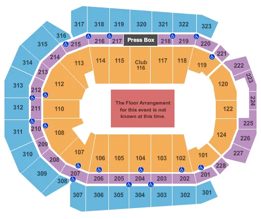 CASEYS CENTER GENERIC FLOOR Seating Map Seating Chart