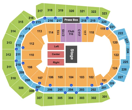 CASEYS CENTER HALF HOUSE Seating Map Seating Chart