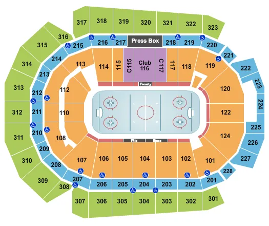 CASEYS CENTER HOCKEY Seating Map Seating Chart