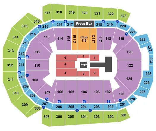 CASEYS CENTER WWE 2 Seating Map Seating Chart