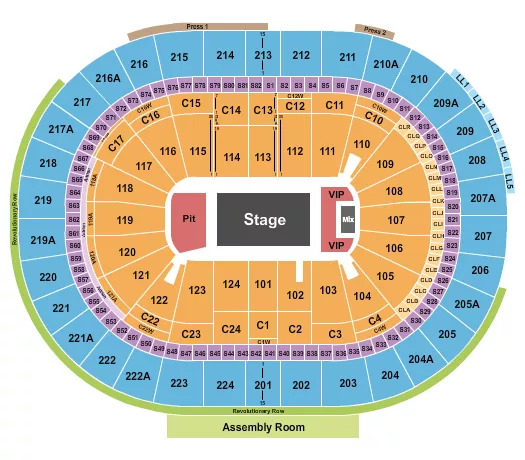ROD WAVE Seating Map Seating Chart
