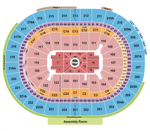 CENTER STAGE 1 Seating Map Seating Chart