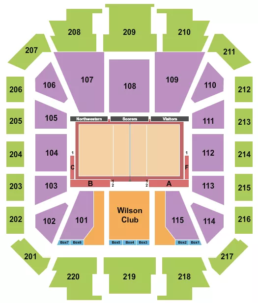 VOLLEYBALL Seating Map Seating Chart