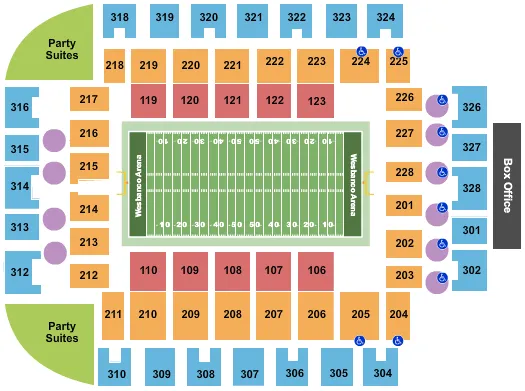 FOOTBALL Seating Map Seating Chart