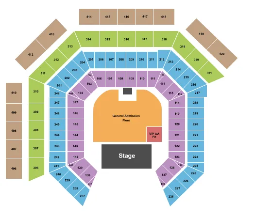 GA FLOOR VIP PIT Seating Map Seating Chart