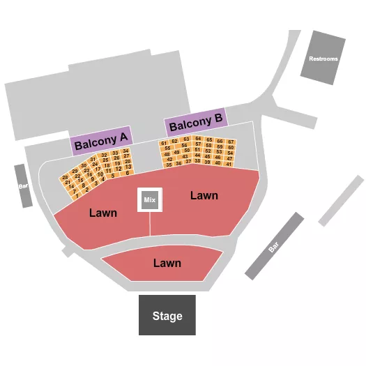 WHITE OAK MUSIC HALL LAWN ENDSTAGE TABLES 2 Seating Map Seating Chart