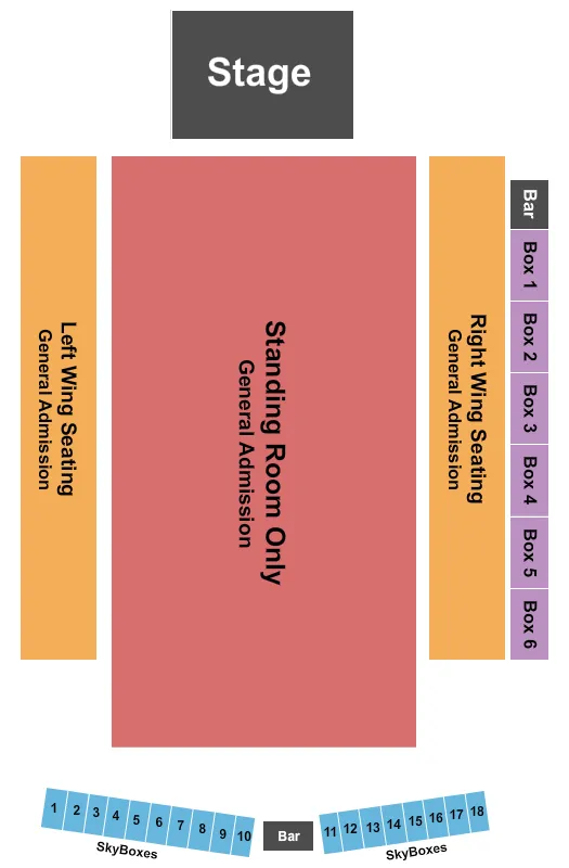 ENDSTAGE ALL GA Seating Map Seating Chart