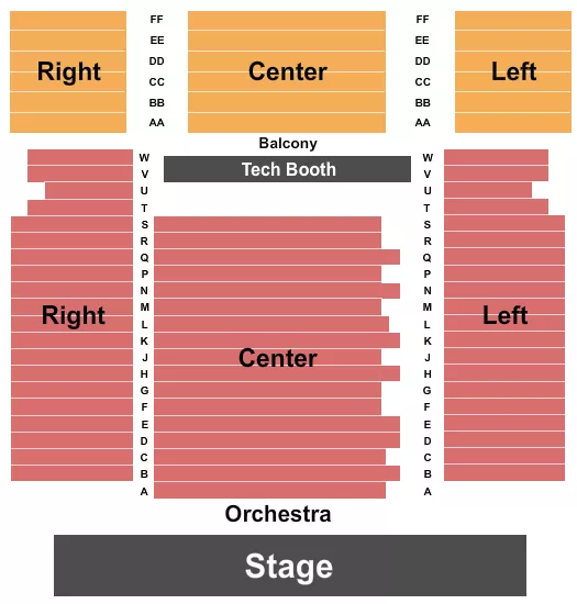 ENDSTAGE W BALC Seating Map Seating Chart