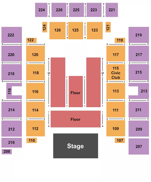 ENDSTAGE FLOOR Seating Map Seating Chart